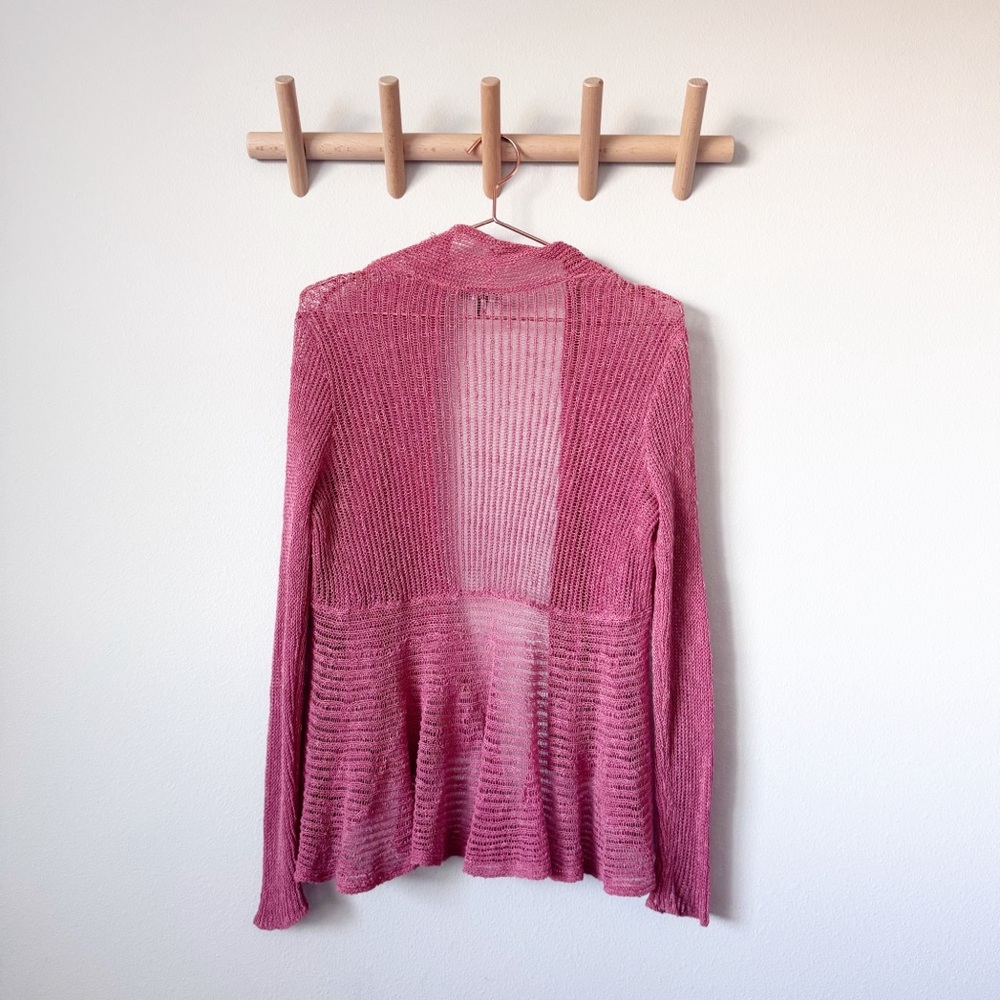 Eileen Fisher Airy Linen Grain Rib Cardigan - Picture 6 of 8